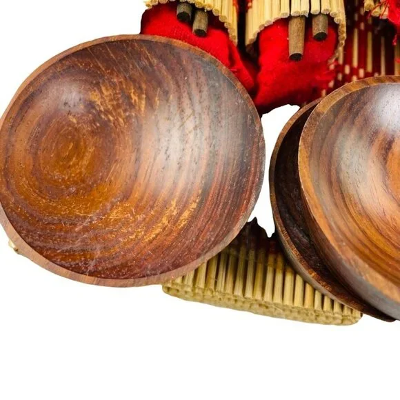 36 Piece Japanese Placemat u Inlayed Wood Chopsticks Napkins Costers Finger Bowl - Picture 3 of 5